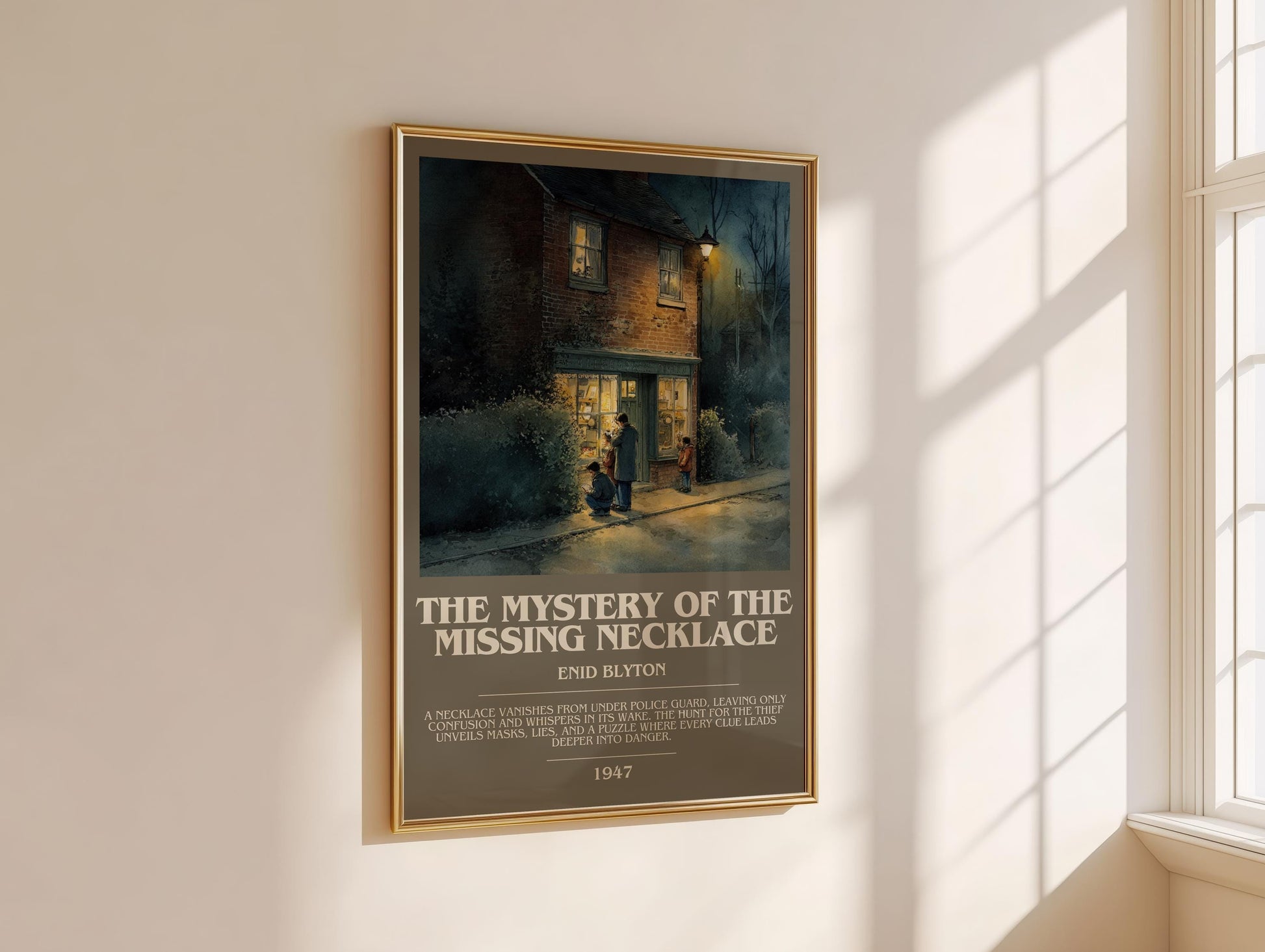 The Mystery Of The Missing Necklace by Enid Blyton | Descriptive Modern Book Art | Poster