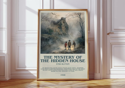 The Mystery Of The Hidden House by Enid Blyton | Descriptive Modern Book Art | Poster