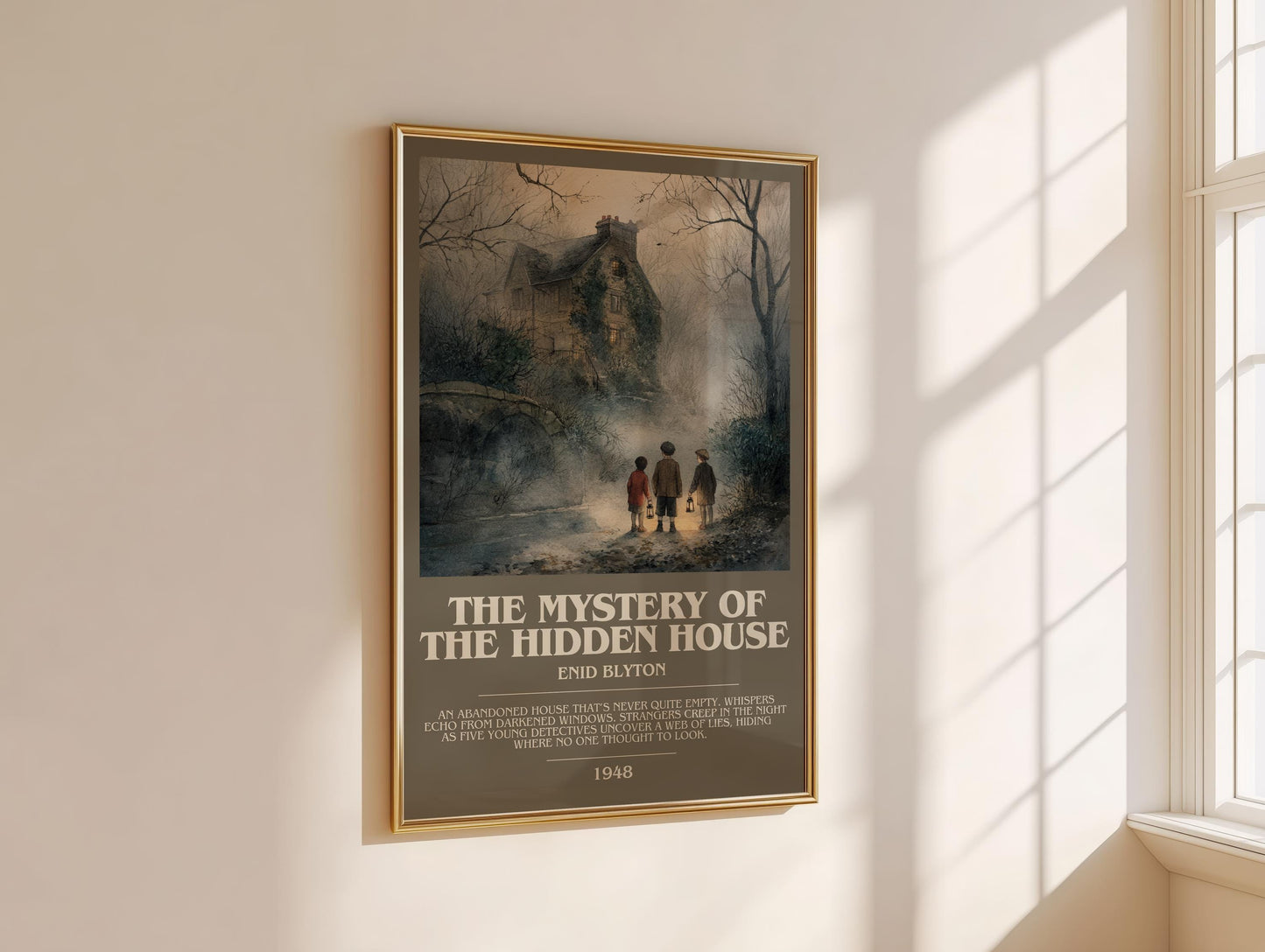 The Mystery Of The Hidden House by Enid Blyton | Descriptive Modern Book Art | Poster