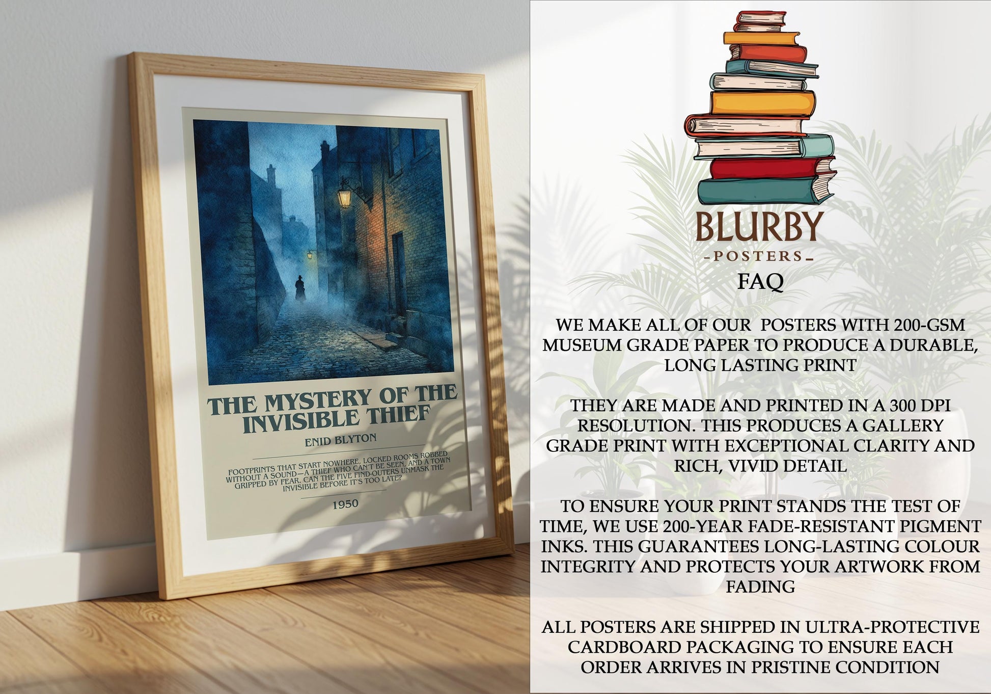 The Mystery Of The Invisible Thief by Enid Blyton | Descriptive Modern Book Art | Poster