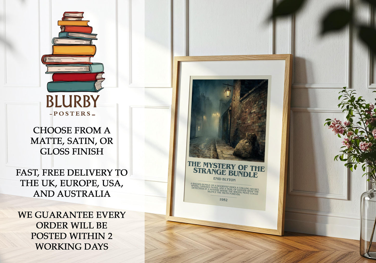 The Mystery Of The Strange Bundle by Enid Blyton | Descriptive Modern Book Art | Poster