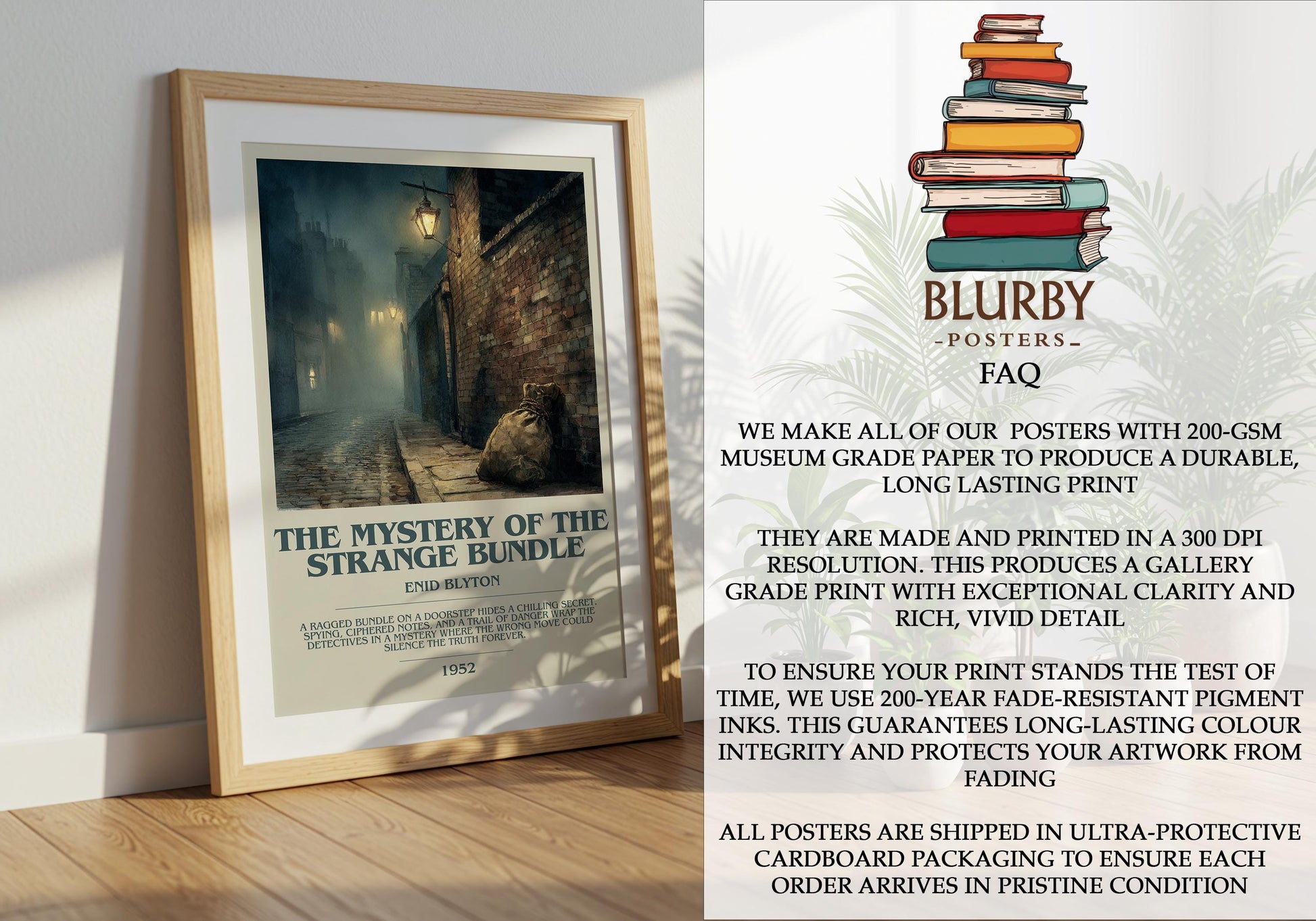 The Mystery Of The Strange Bundle by Enid Blyton | Descriptive Modern Book Art | Poster