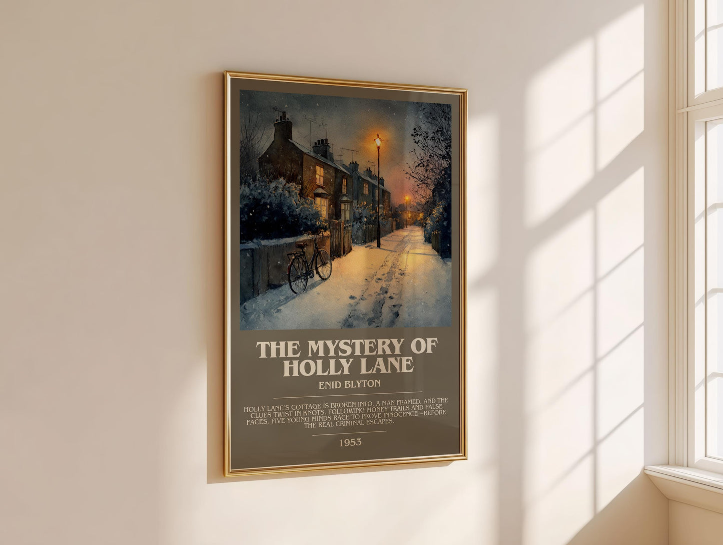 The Mystery Of The Holly Lane by Enid Blyton | Descriptive Modern Book Art | Poster