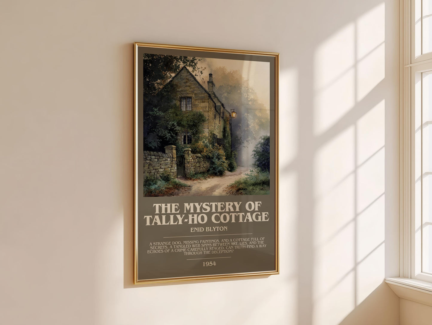 The Mystery Of Tally-Ho Cottage by Enid Blyton | Descriptive Modern Book Art | Poster