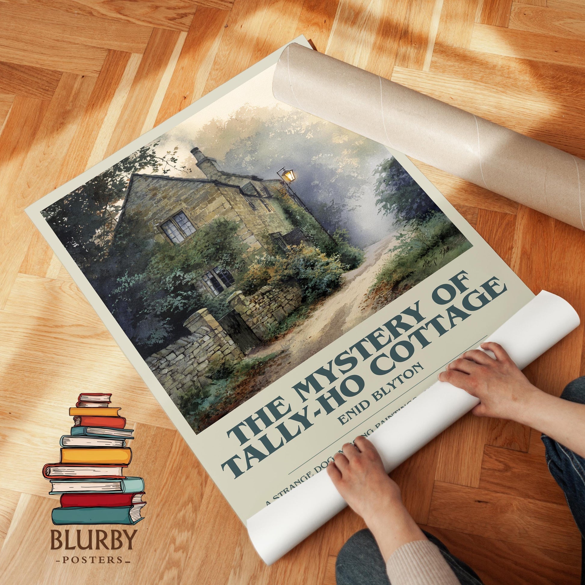The Mystery Of Tally-Ho Cottage by Enid Blyton | Descriptive Modern Book Art | Poster