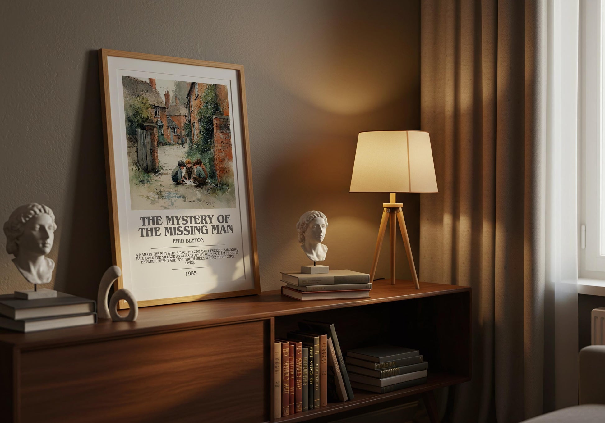 The Mystery Of The Missing Man by Enid Blyton | Descriptive Modern Book Art | Poster