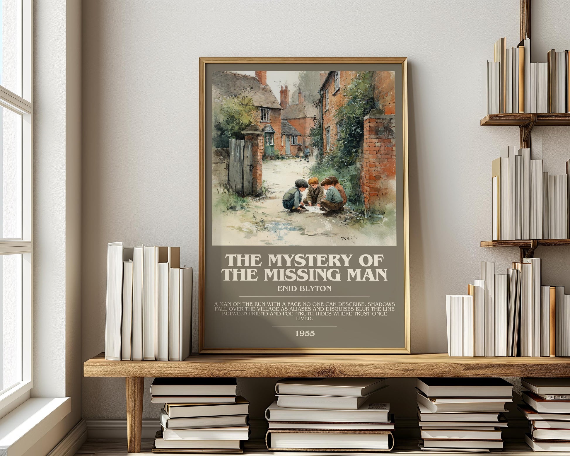 The Mystery Of The Missing Man by Enid Blyton | Descriptive Modern Book Art | Poster
