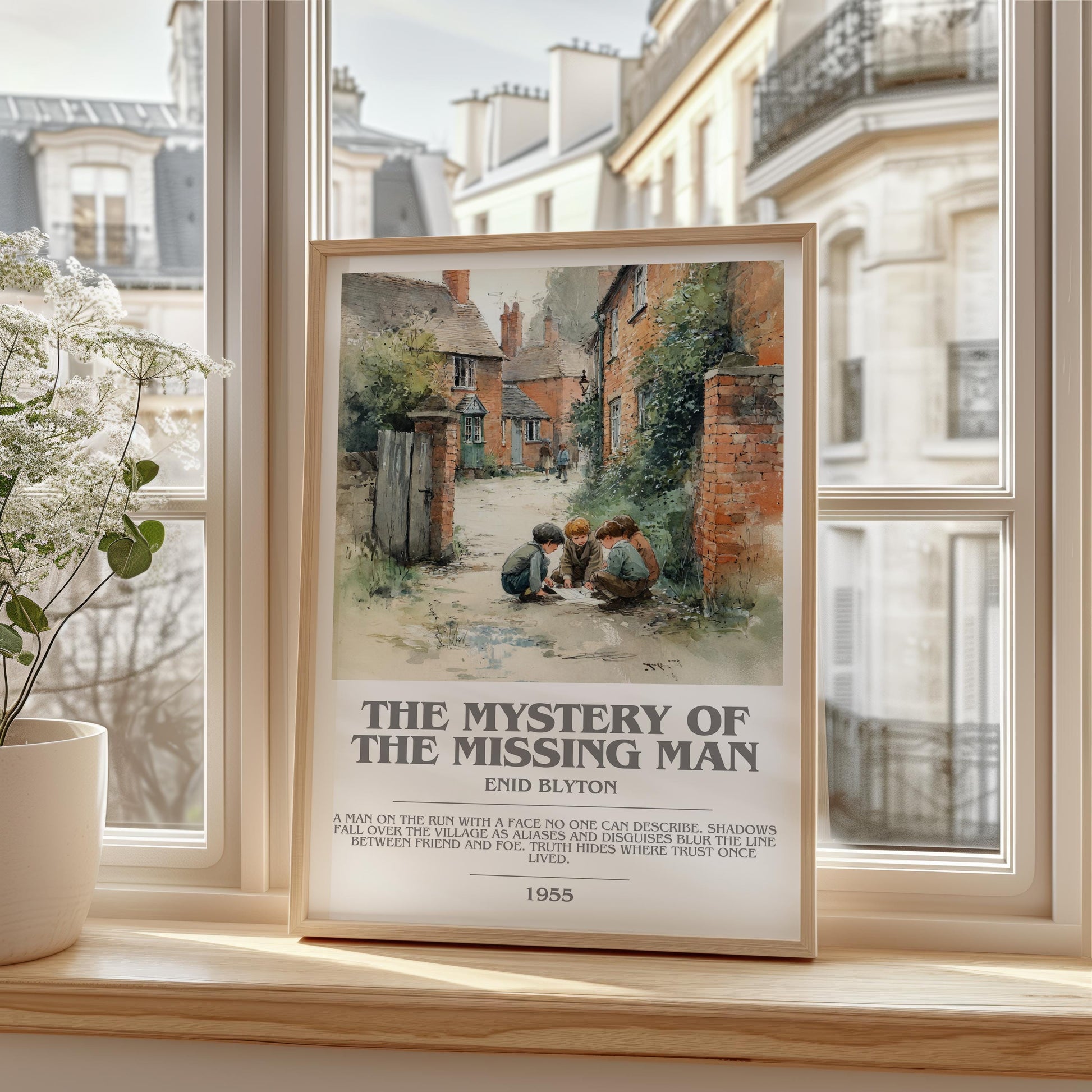 The Mystery Of The Missing Man by Enid Blyton | Descriptive Modern Book Art | Poster