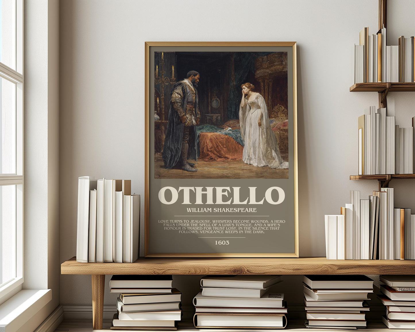 Othello by William Shakespeare | Descriptive Modern Book Art | Poster