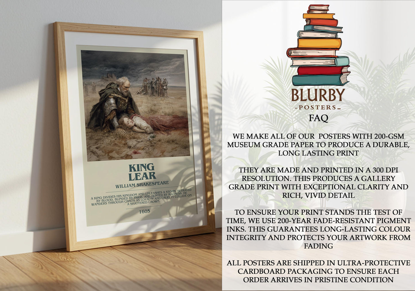 King Lear by William Shakespeare | Descriptive Modern Book Art | Poster