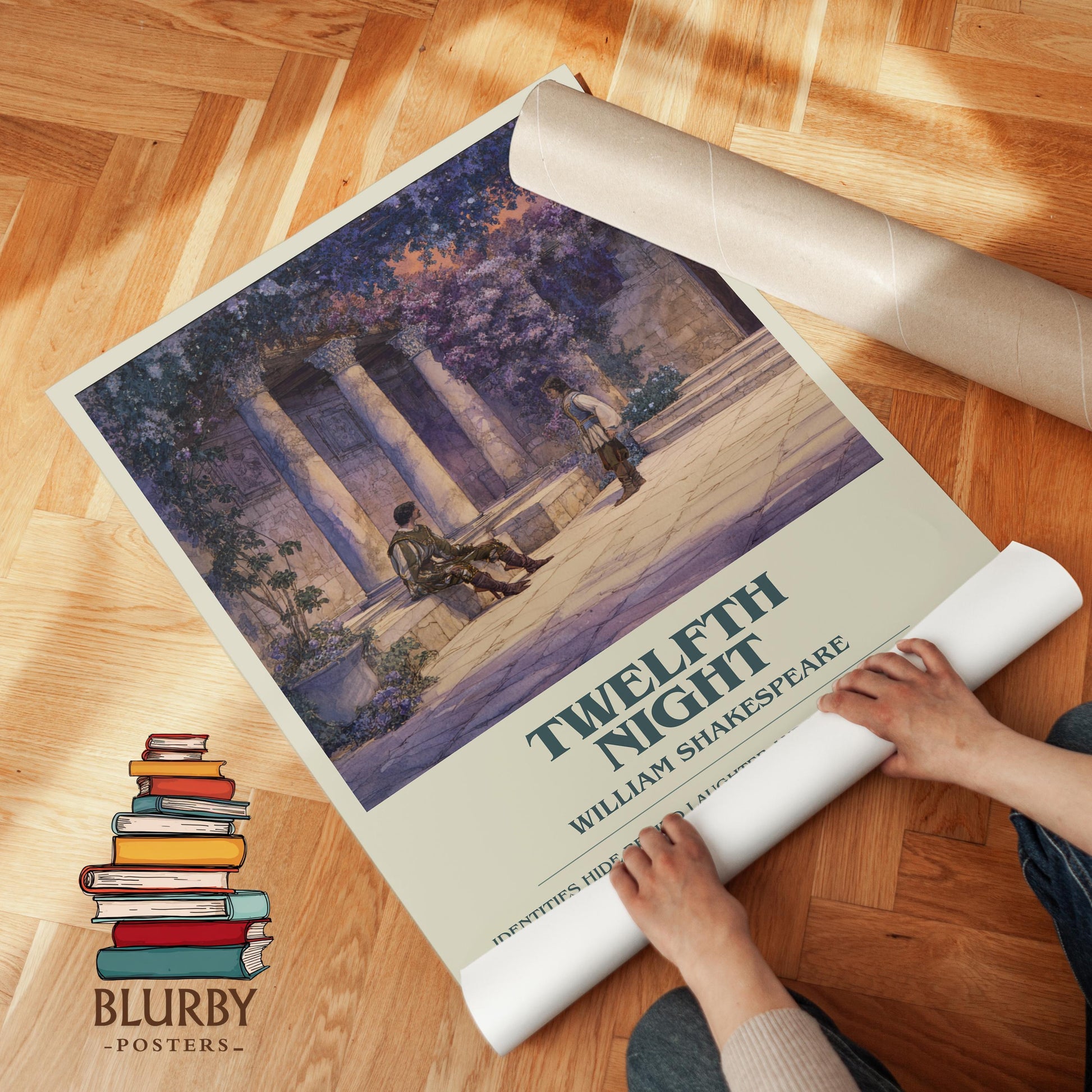 Twelfth Night by William Shakespeare | Descriptive Modern Book Art | Poster