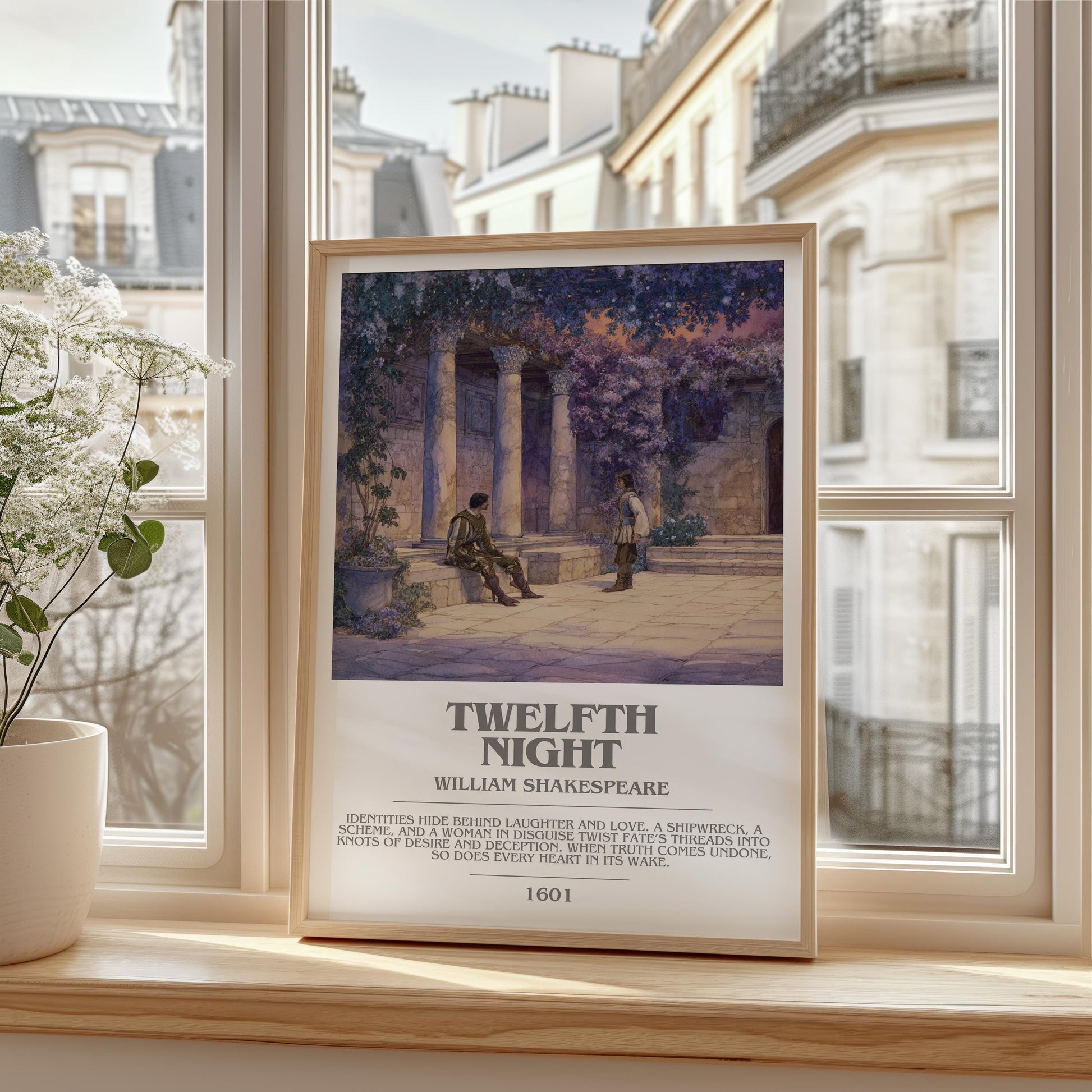 Twelfth Night by William Shakespeare | Descriptive Modern Book Art | Poster