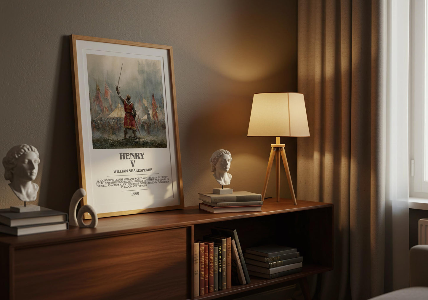 Henry V by William Shakespeare | Descriptive Modern Book Art | Poster