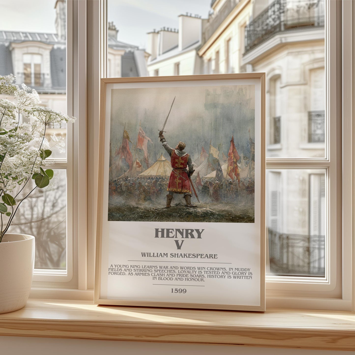 Henry V by William Shakespeare | Descriptive Modern Book Art | Poster