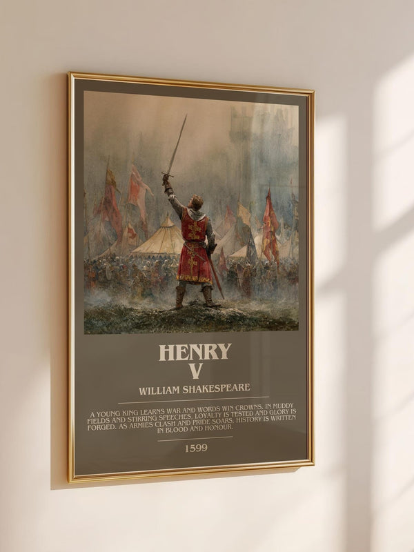 Henry V bookish book poster framed on wall – classic literature wall art