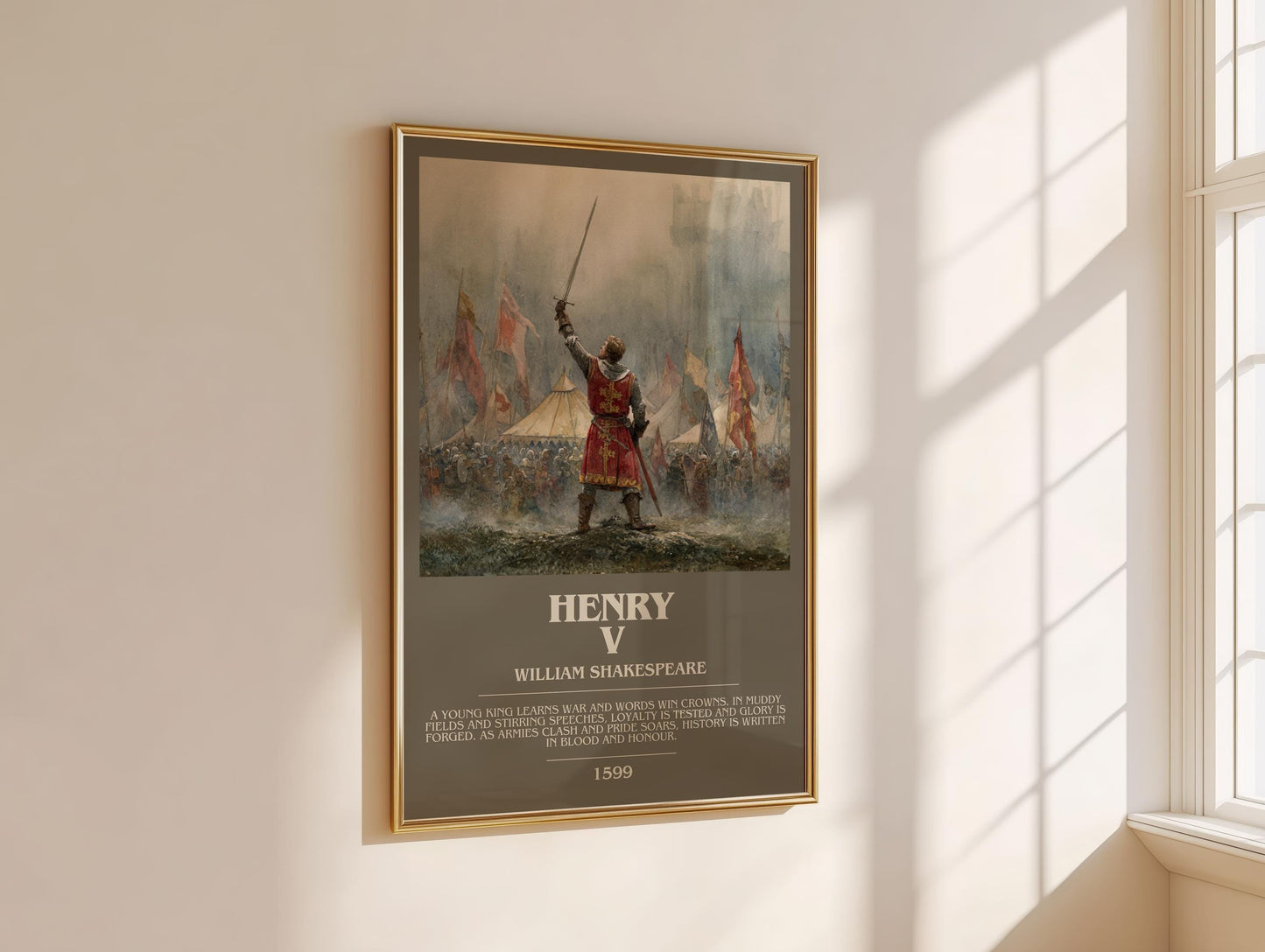 Henry V by William Shakespeare | Descriptive Modern Book Art | Poster