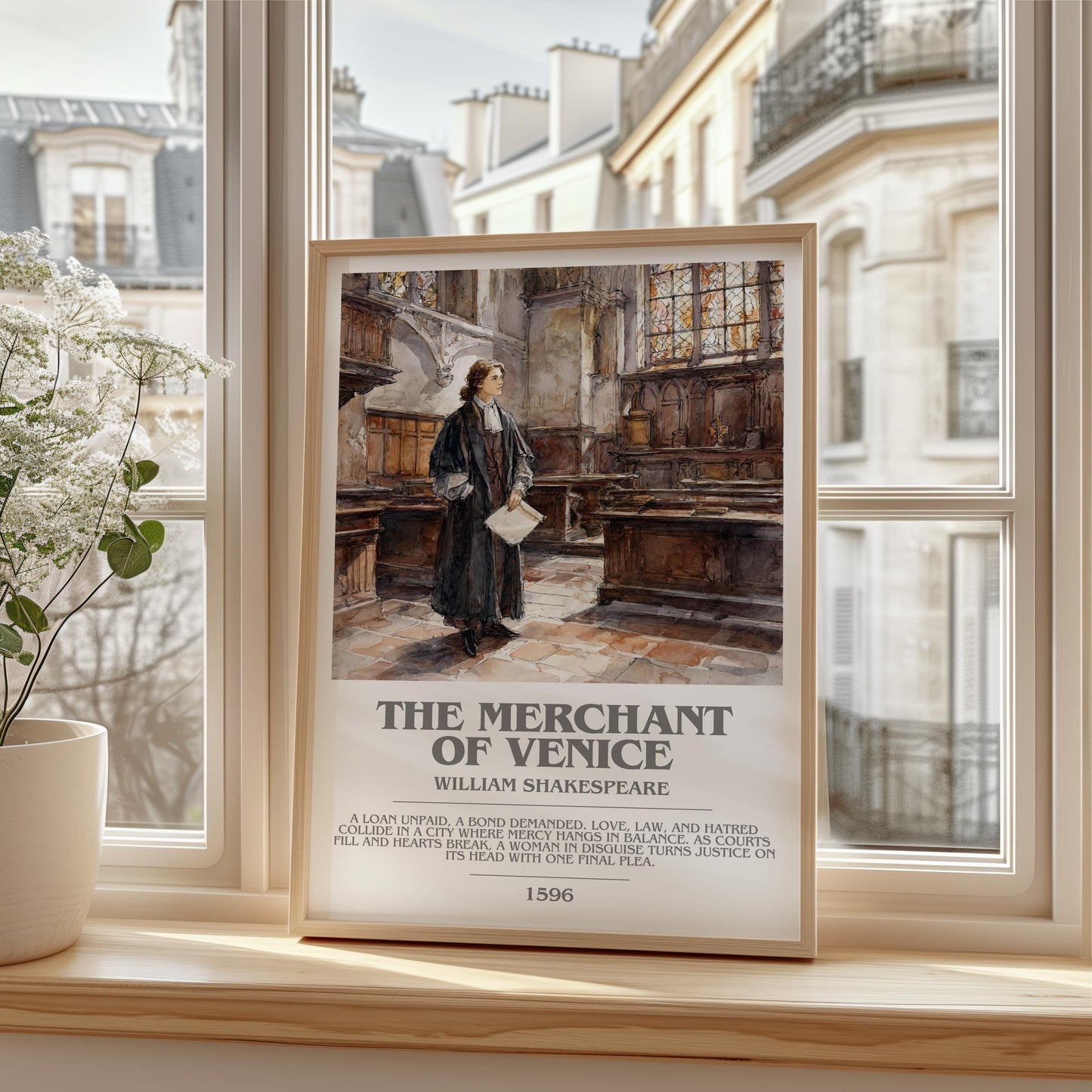 The Merchant Of Venice by William Shakespeare | Descriptive Modern Book Art | Poster