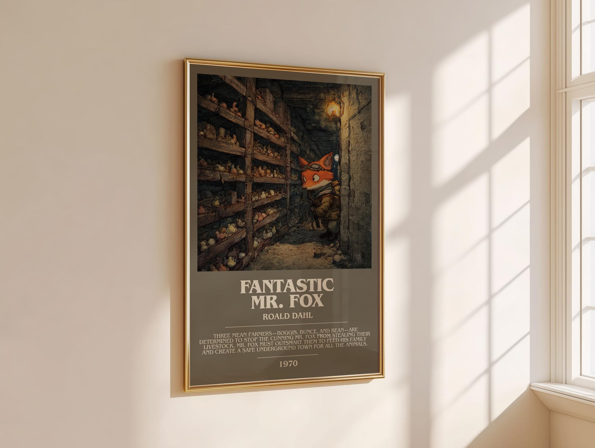 Fantastic Mr Fox by Roald Dahl | Descriptive Modern Book Art | Poster