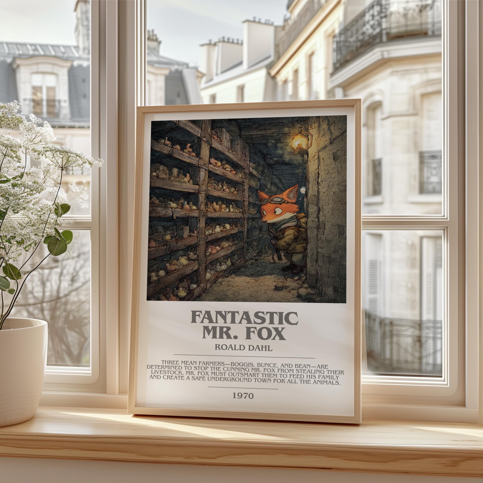 Fantastic Mr Fox by Roald Dahl | Descriptive Modern Book Art | Poster