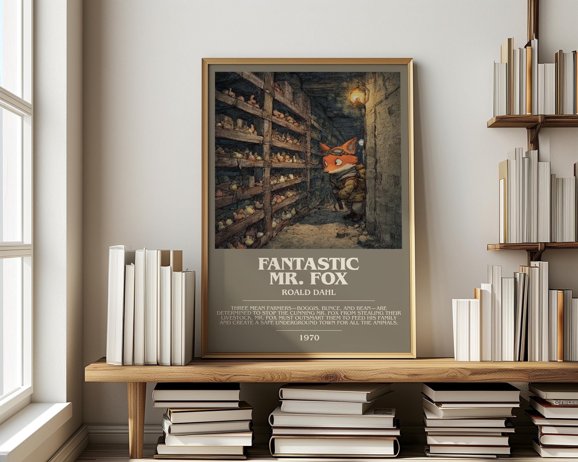 Fantastic Mr Fox by Roald Dahl | Descriptive Modern Book Art | Poster