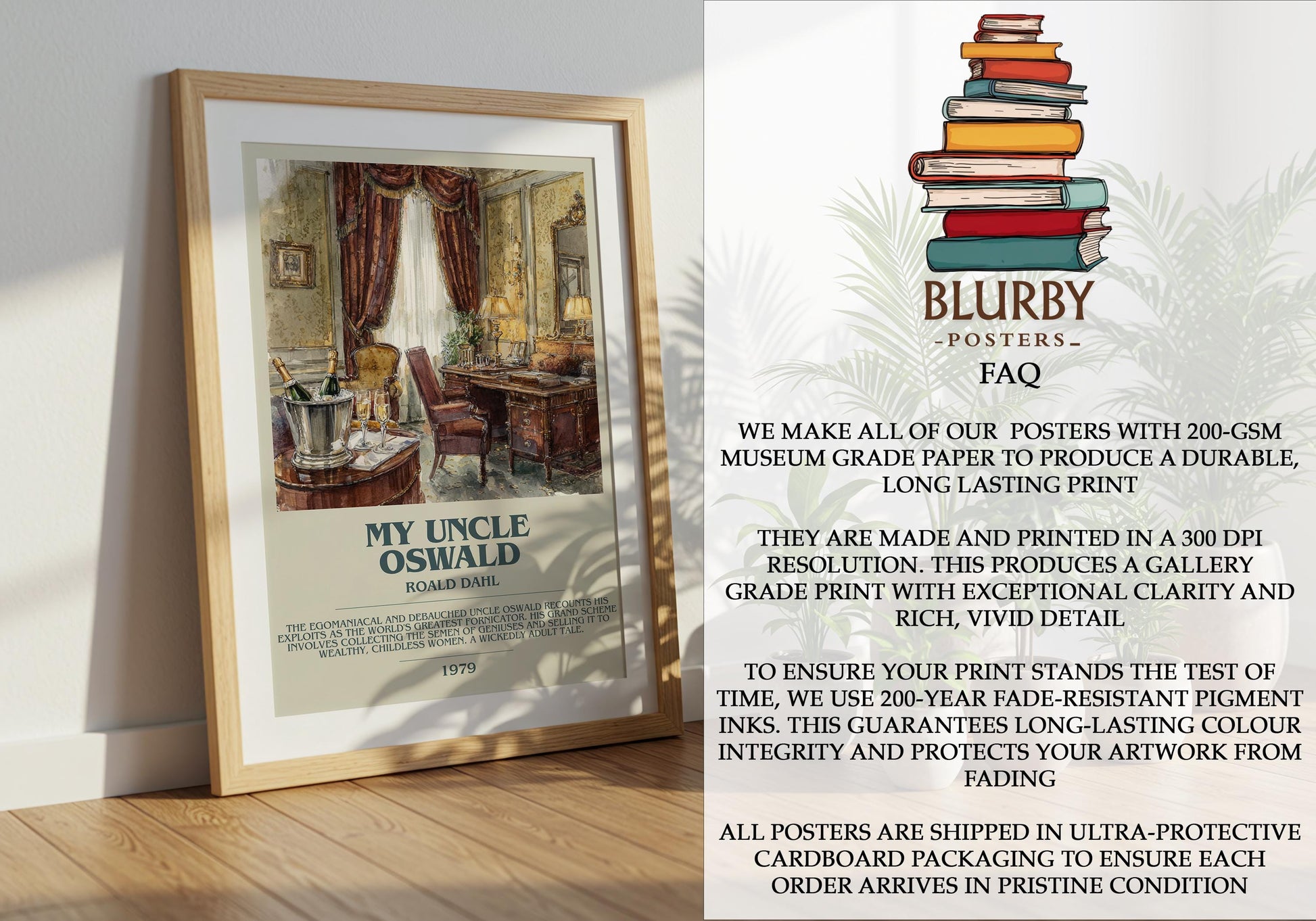 My Uncle Oswald by Roald Dahl | Descriptive Modern Book Art | Poster