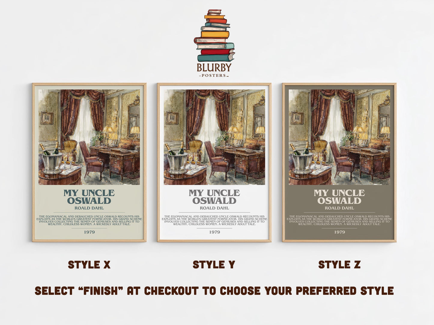 My Uncle Oswald by Roald Dahl | Descriptive Modern Book Art | Poster