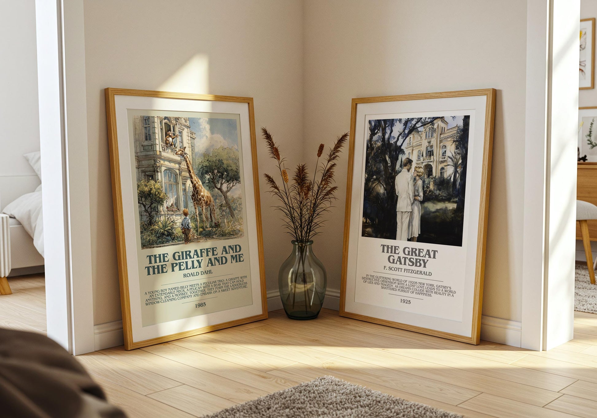 The Giraffe and the Pelly and Me by Roald Dahl | Descriptive Modern Book Art | Poster