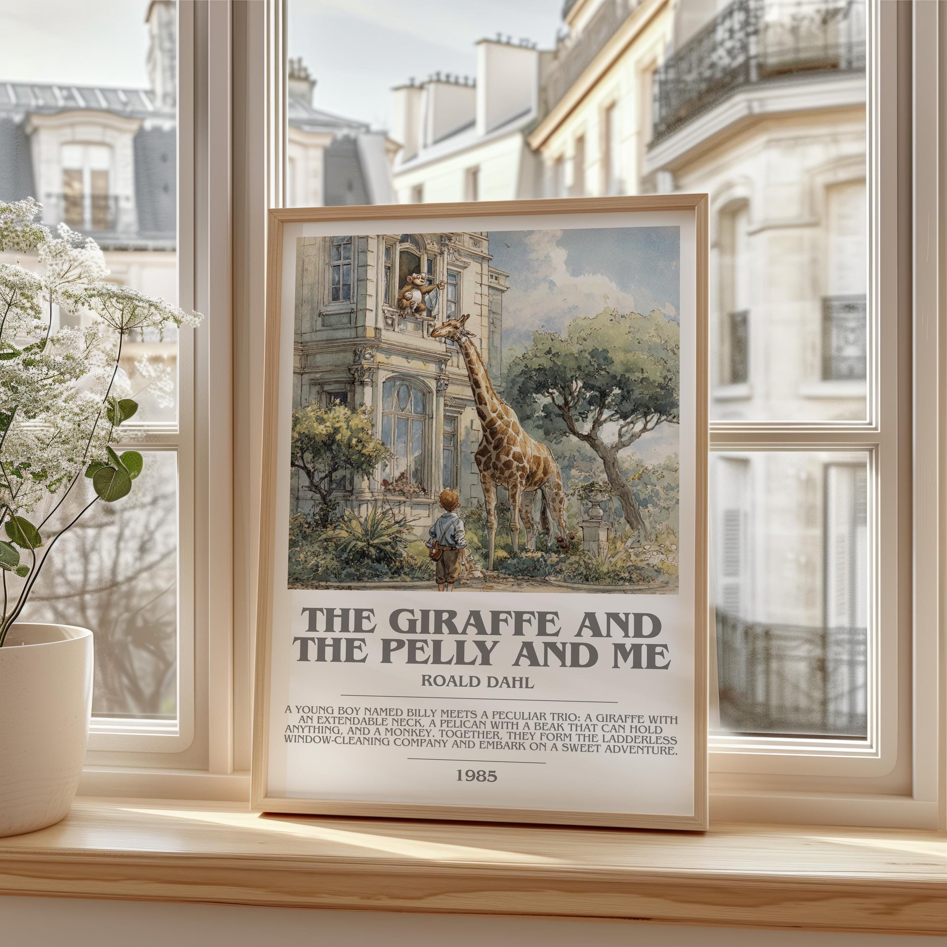 The Giraffe and the Pelly and Me by Roald Dahl | Descriptive Modern Book Art | Poster