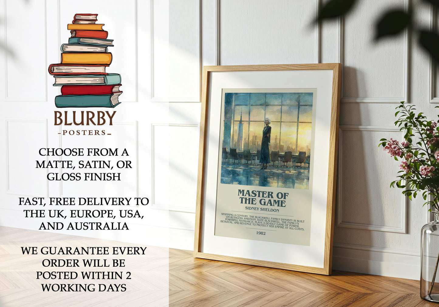 Master Of The Game by Sidney Sheldon | Descriptive Modern Book Art | Poster