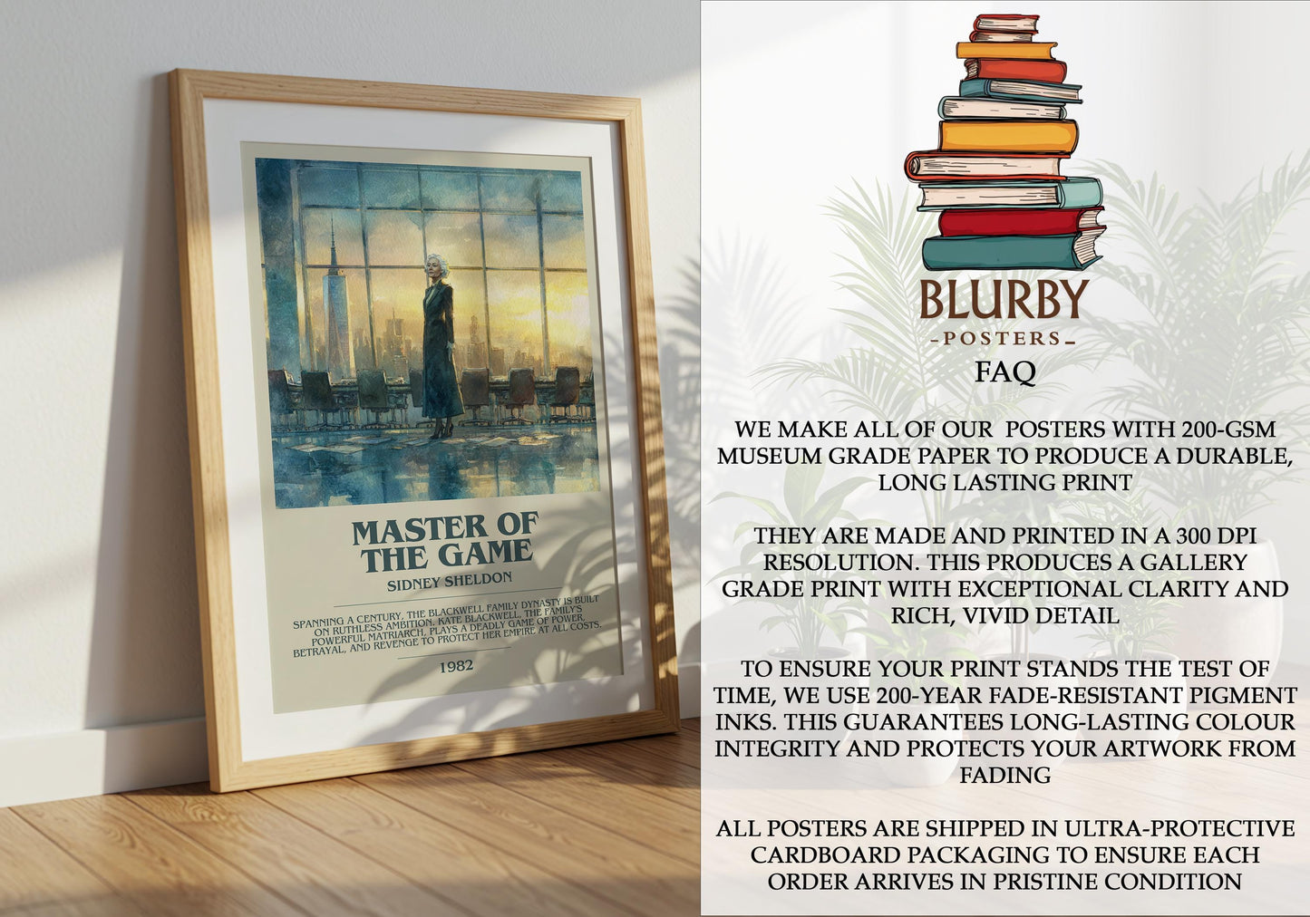 Master Of The Game by Sidney Sheldon | Descriptive Modern Book Art | Poster