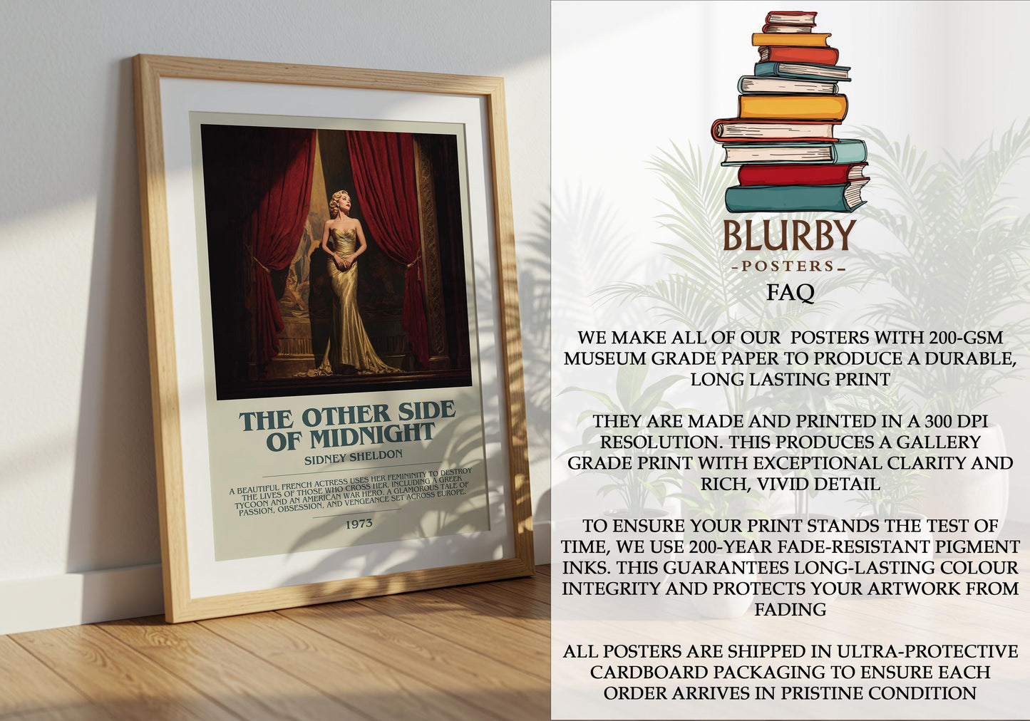 The Other Side Of Midnight by Sidney Sheldon | Descriptive Modern Book Art | Poster