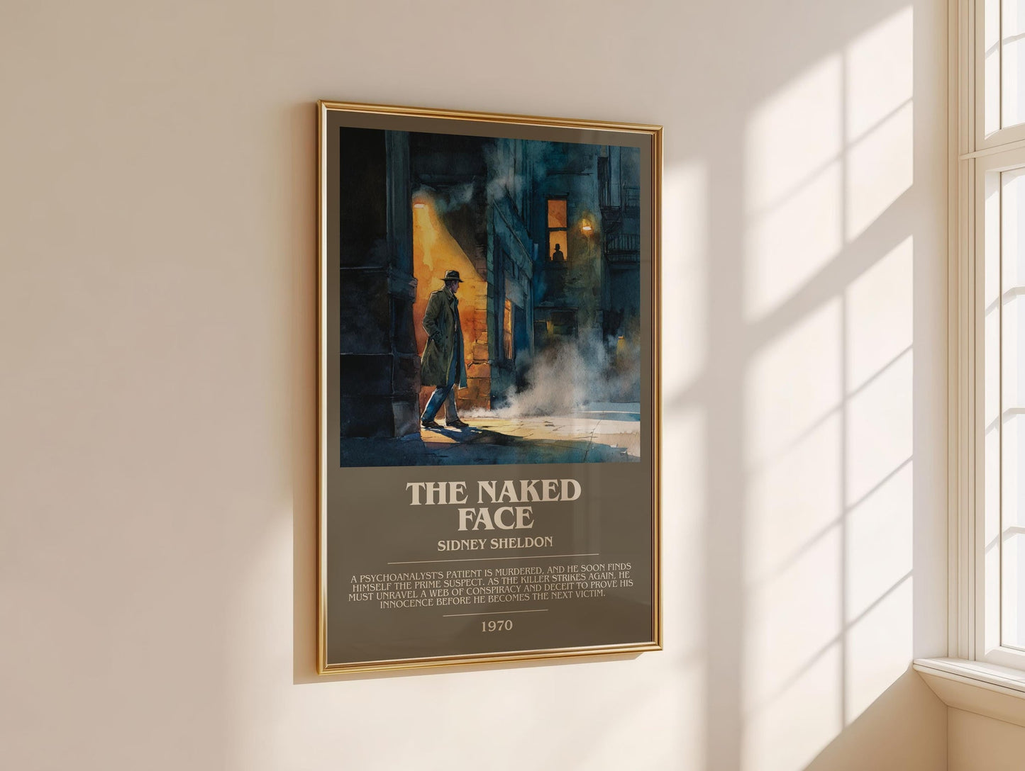 The Naked Face bookish book poster framed on wall – thriller wall art