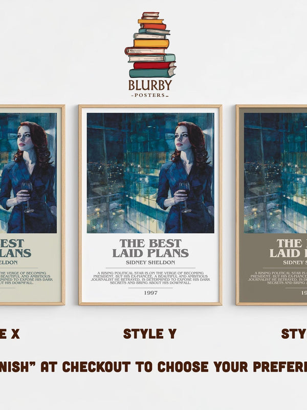 The Best Laid Plans bookish poster colour and style options – Sidney Sheldon book art