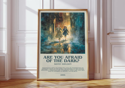 Are You Afraid Of The Dark by Sidney Sheldon | Descriptive Modern Book Art | Poster