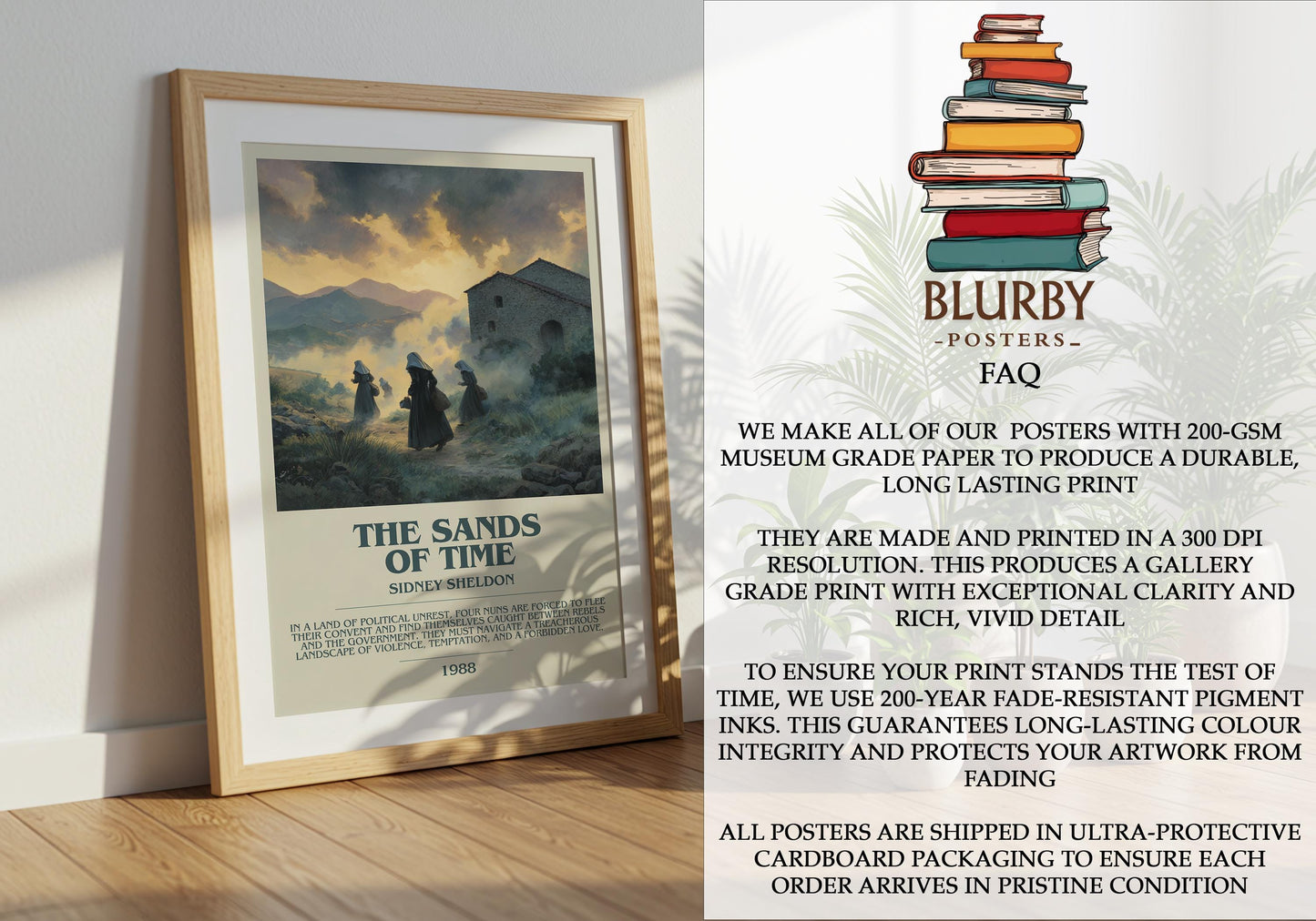 The Sands Of Time by Sidney Sheldon | Descriptive Modern Book Art | Poster