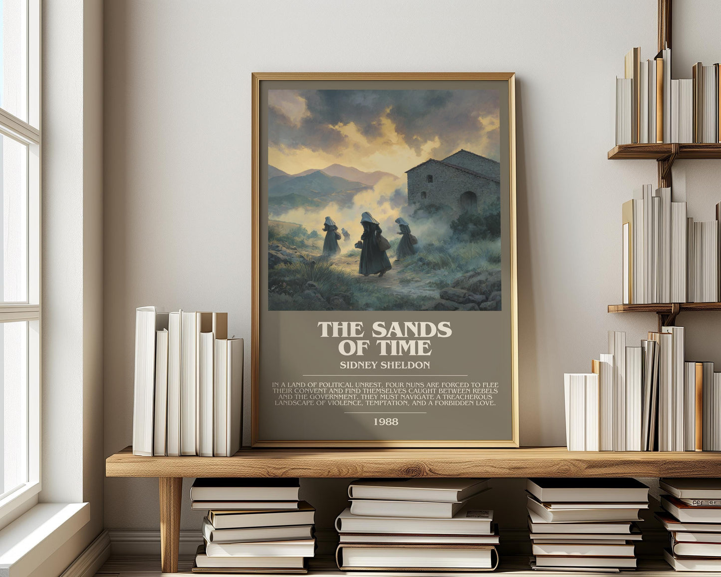 The Sands Of Time by Sidney Sheldon | Descriptive Modern Book Art | Poster