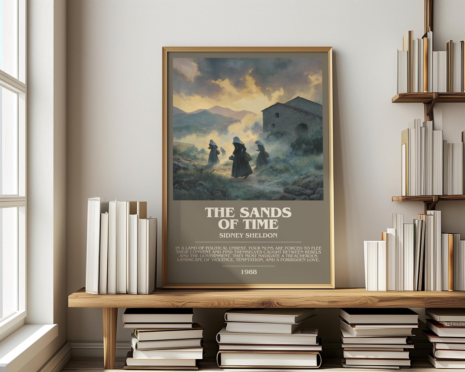 The Sands Of Time by Sidney Sheldon | Descriptive Modern Book Art | Poster