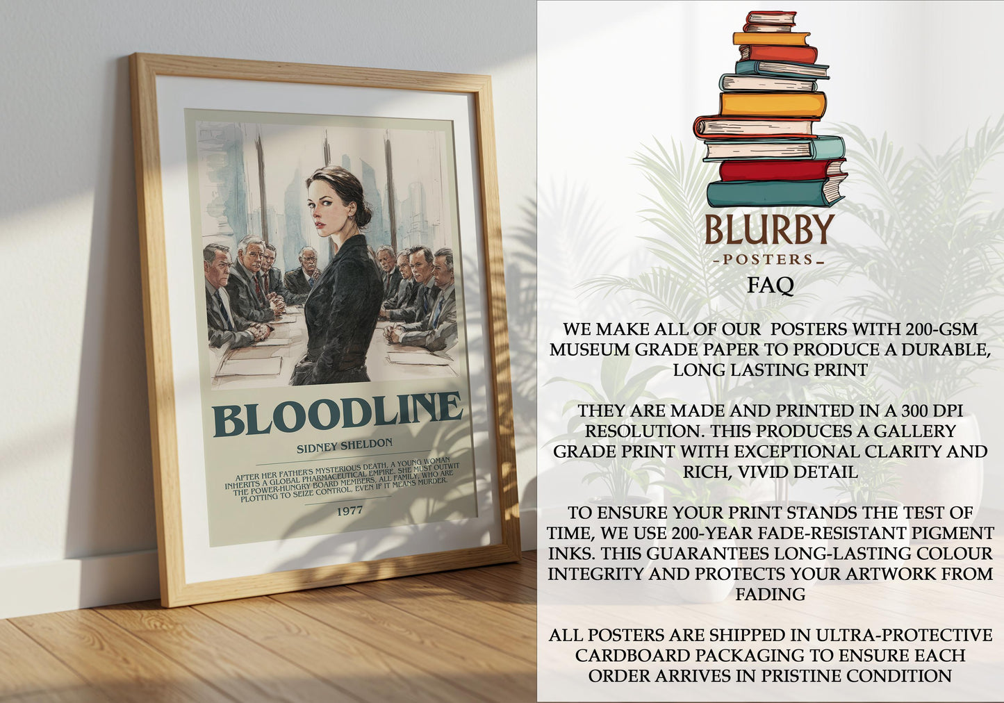 Bloodline by Sidney Sheldon | Descriptive Modern Book Art | Poster