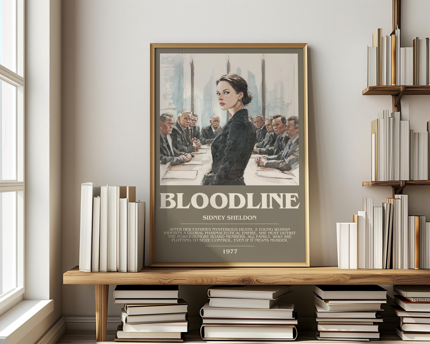 Bloodline by Sidney Sheldon | Descriptive Modern Book Art | Poster