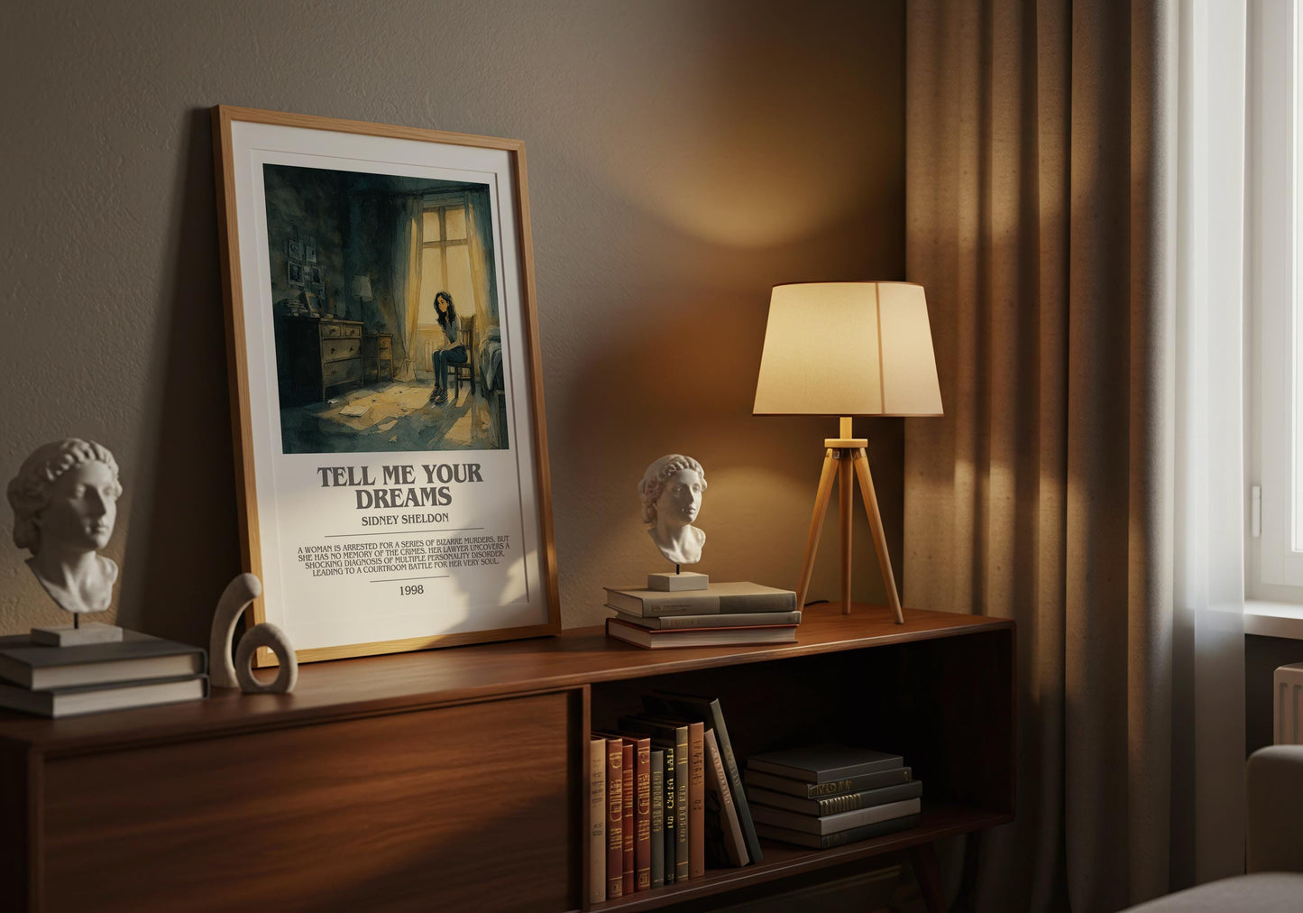 Tell Me Your Dreams by Sidney Sheldon | Descriptive Modern Book Art | Poster