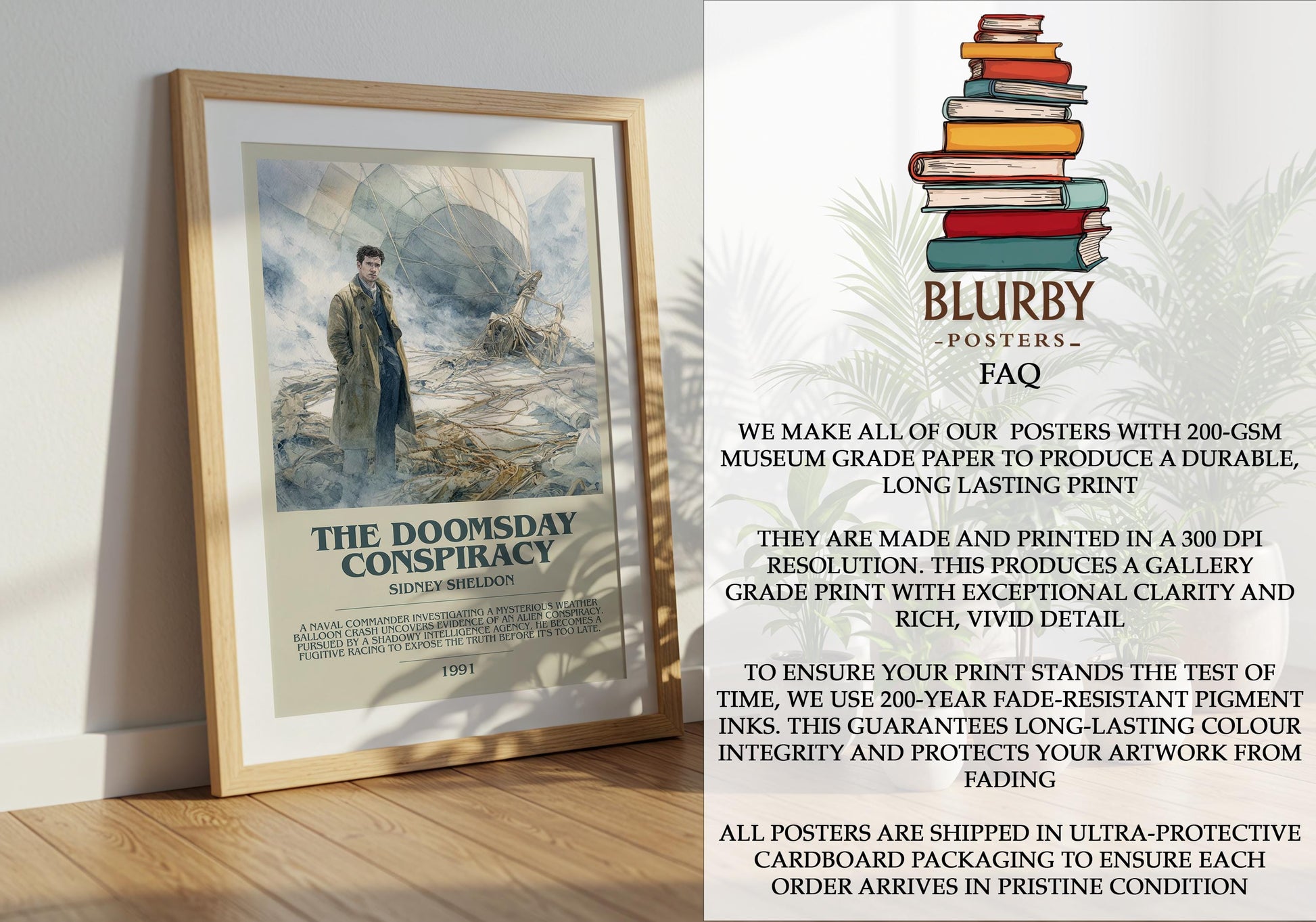 The Doomsday Conspiracy by Sidney Sheldon | Descriptive Modern Book Art | Poster