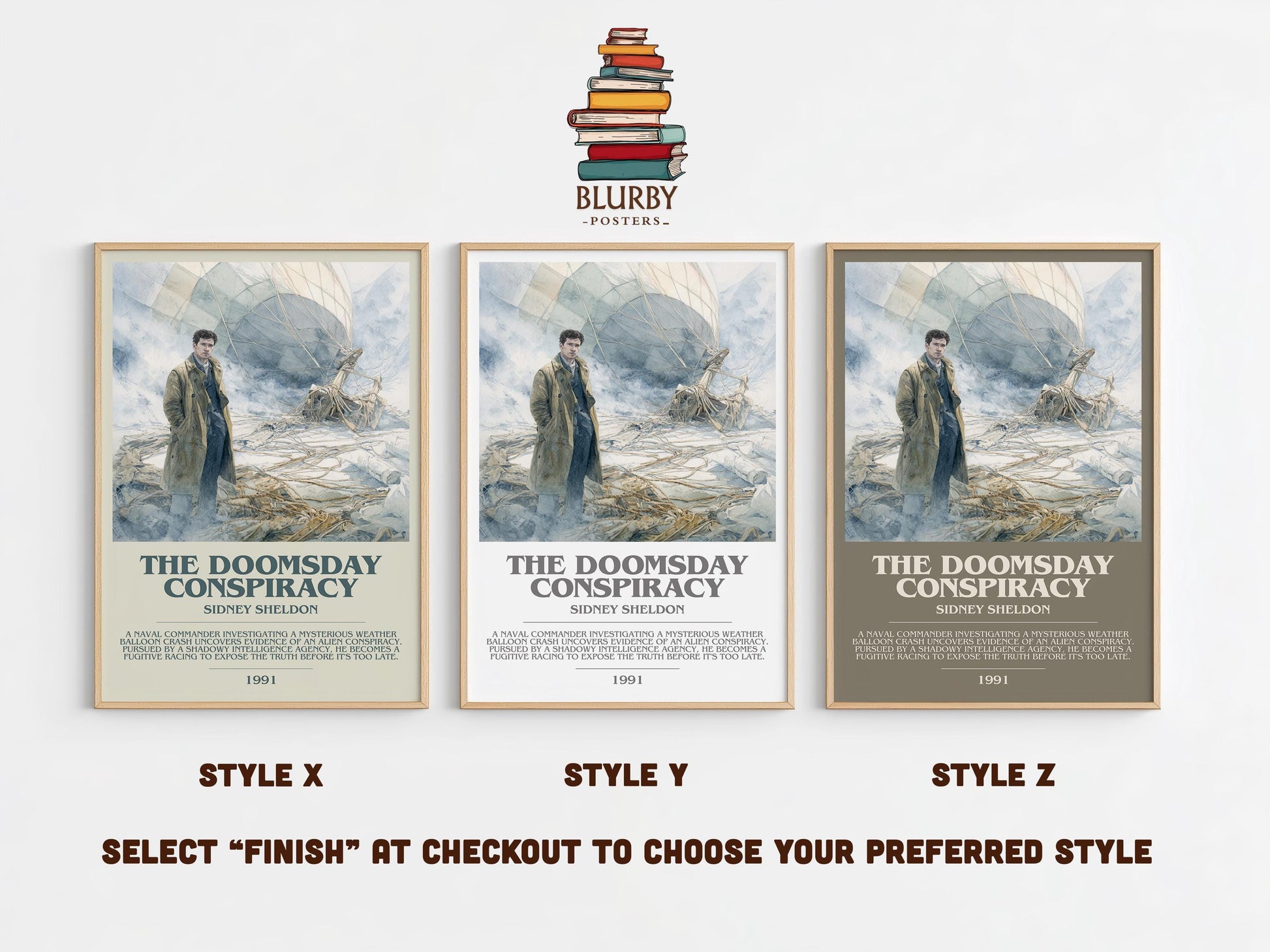 The Doomsday Conspiracy by Sidney Sheldon | Descriptive Modern Book Art | Poster