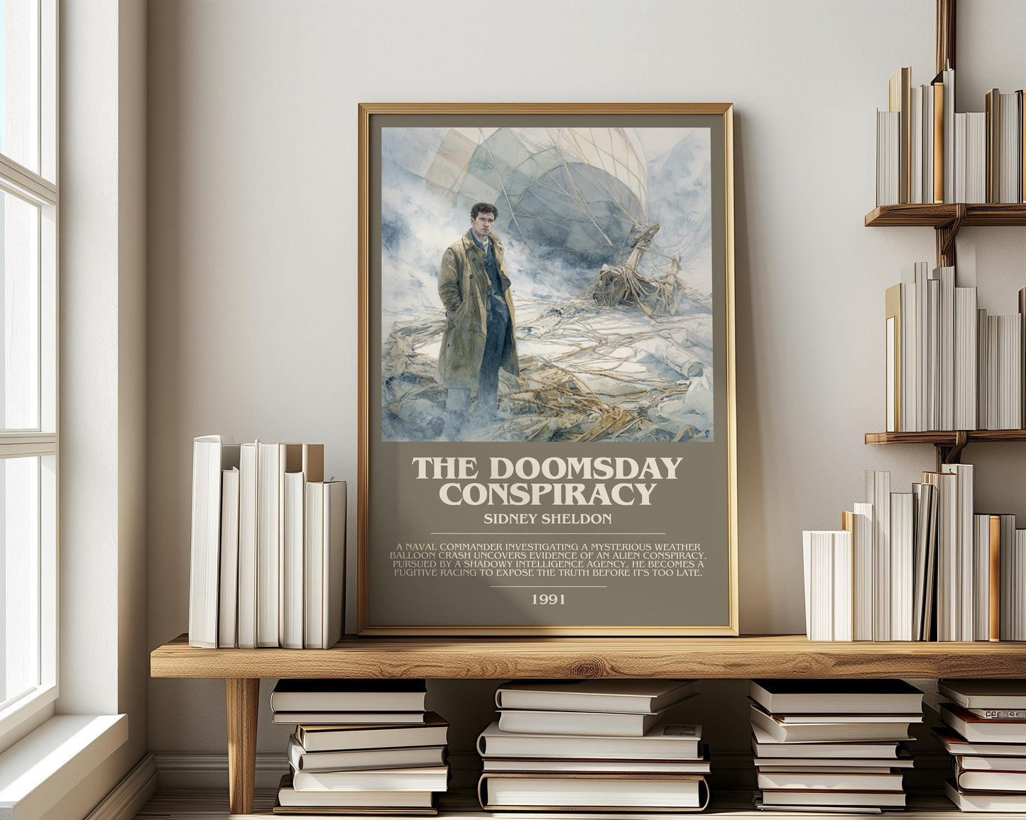 The Doomsday Conspiracy by Sidney Sheldon | Descriptive Modern Book Art | Poster