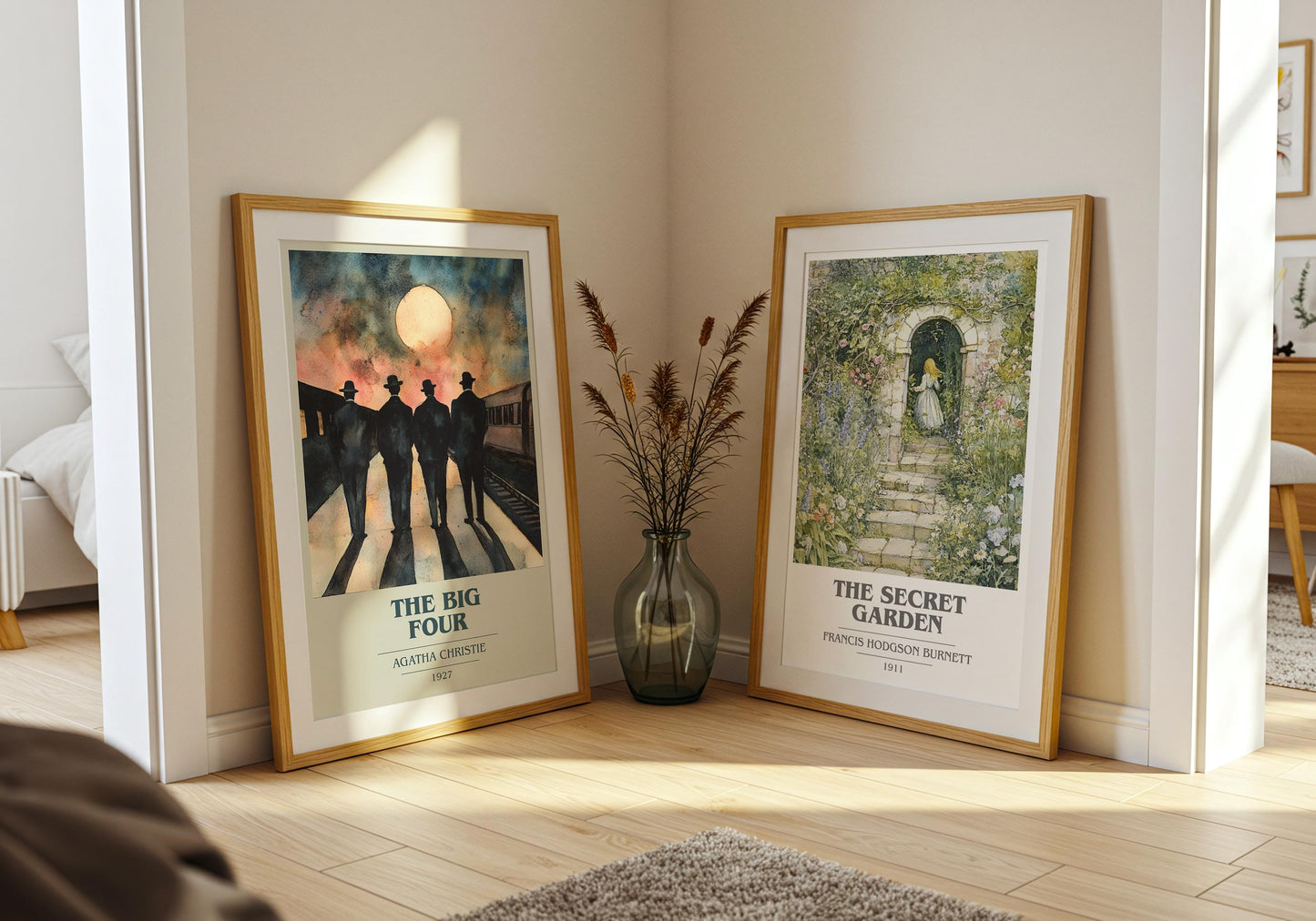 The Big Four by Agatha Christie Descriptive Poster Print. Free Delivery Wall Art Author & Blurb Book Artwork Novel