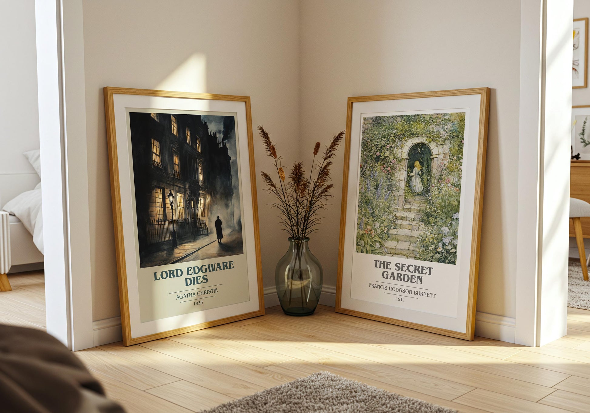 Lord Edgware Dies book cover poster paired in gallery wall – literary art prints