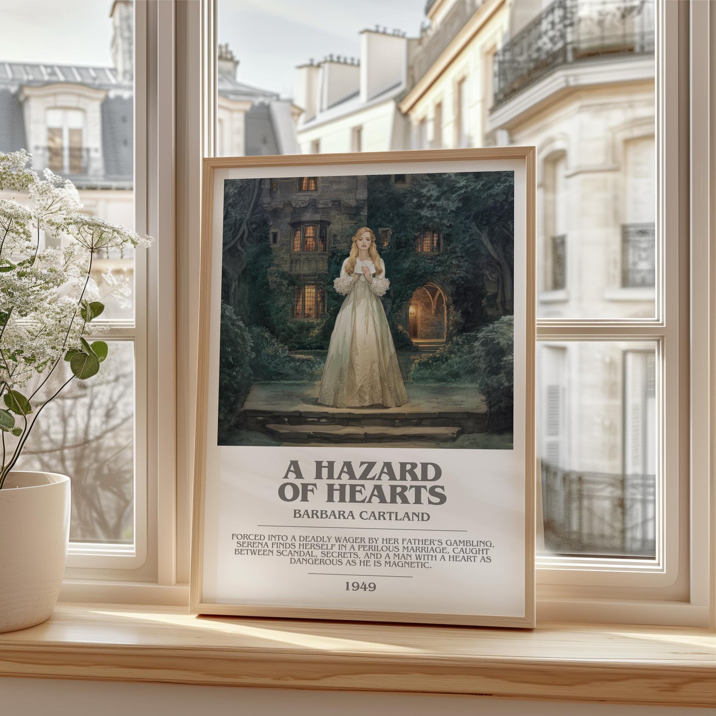 A Hazard Of Hearts by Barbara Cartland | Descriptive Modern Book Art | Poster