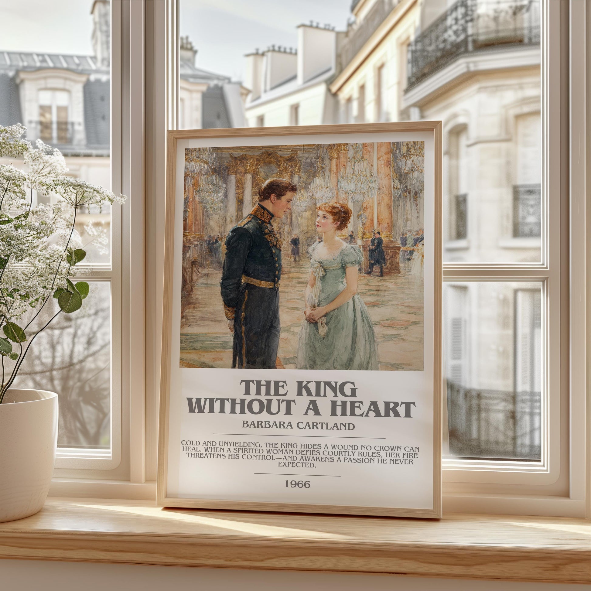 The King Without A Heart by Barbara Cartland | Descriptive Modern Book Art | Poster