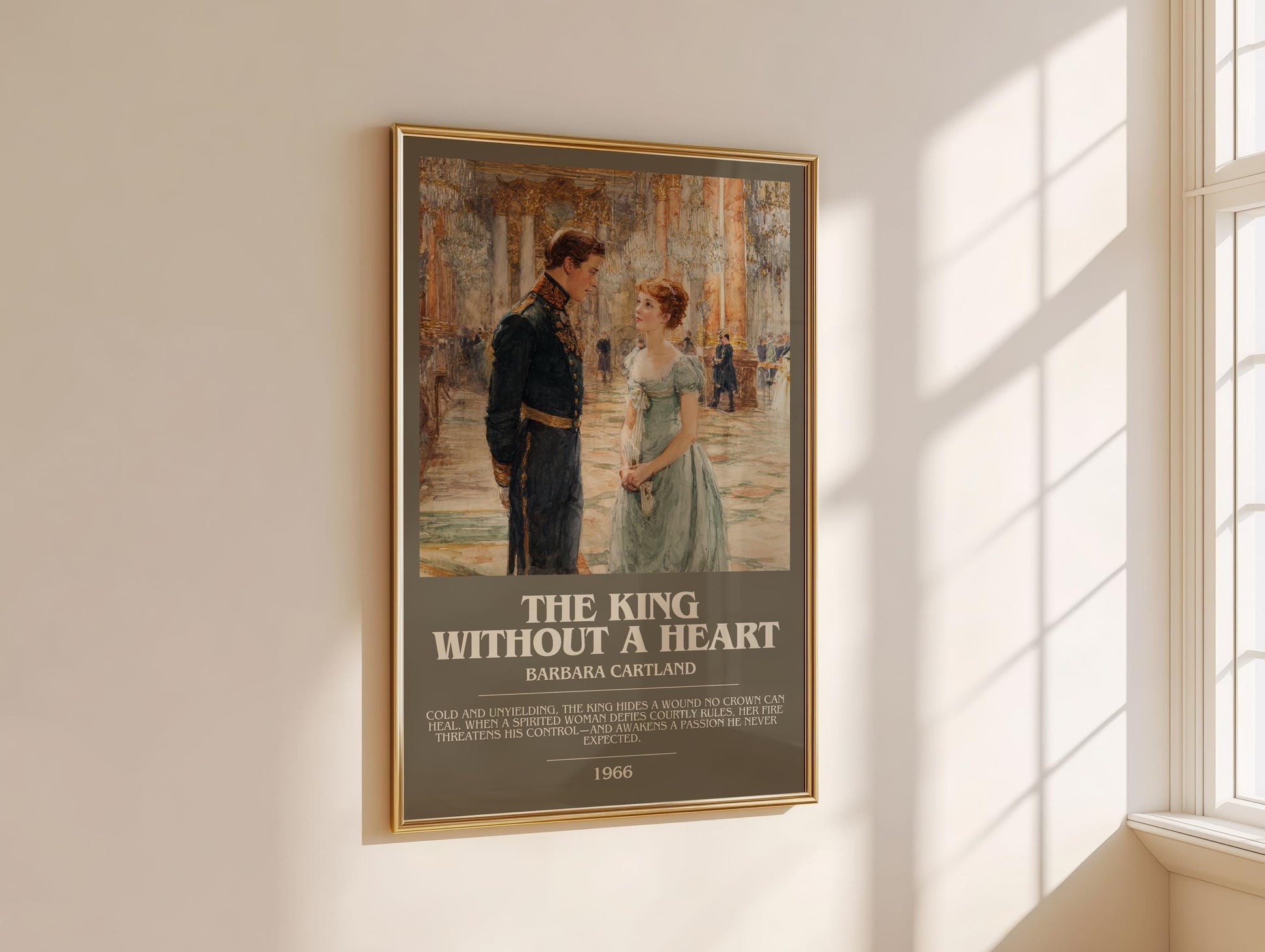 The King Without A Heart by Barbara Cartland | Descriptive Modern Book Art | Poster