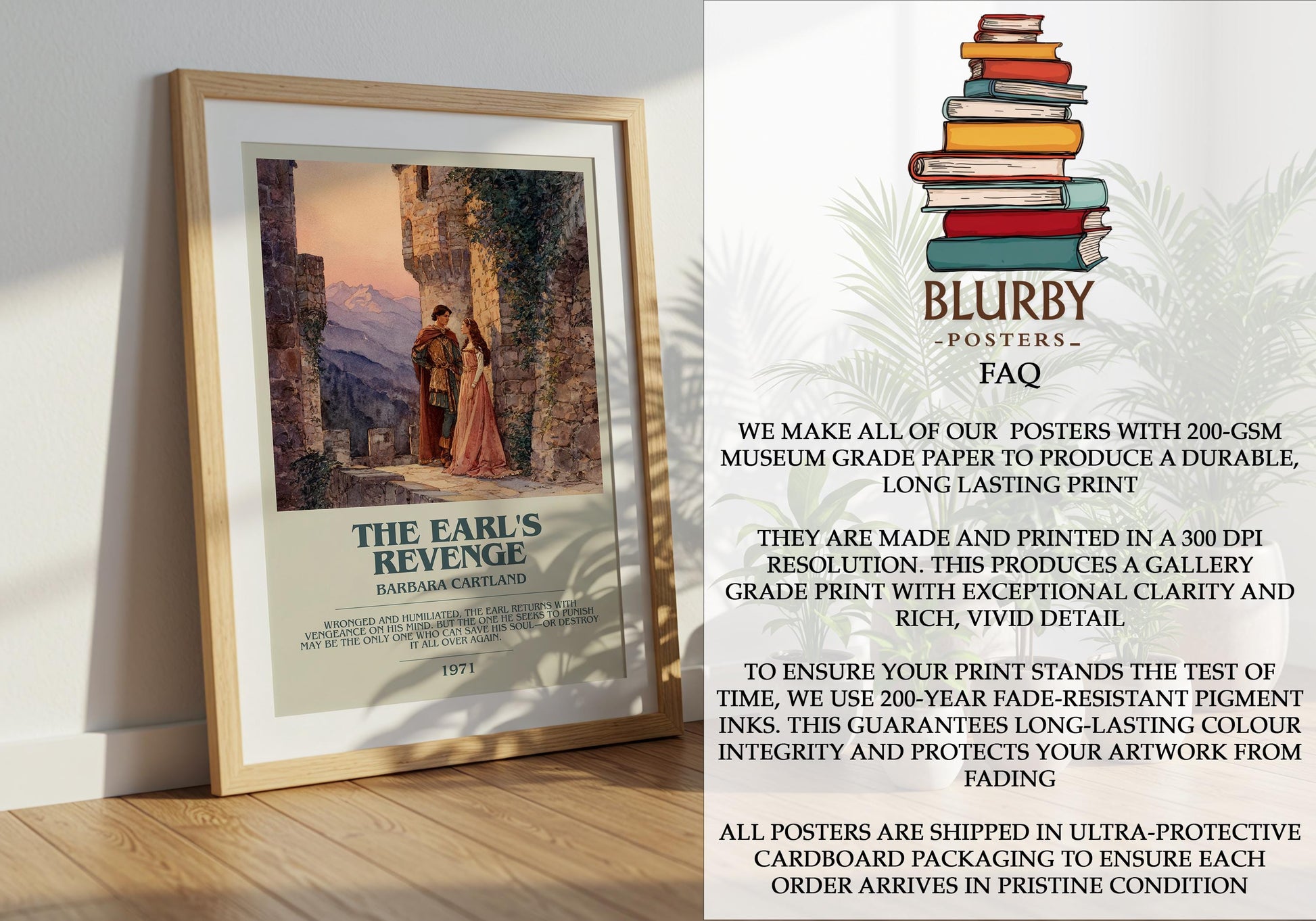 The Earl's Revenge by Barbara Cartland | Descriptive Modern Book Art | Poster