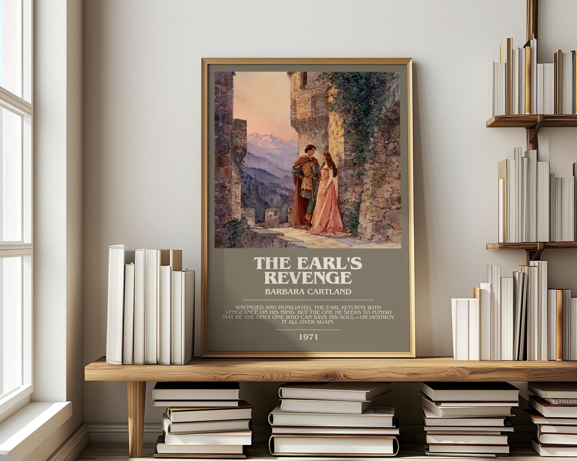 The Earl's Revenge by Barbara Cartland | Descriptive Modern Book Art | Poster